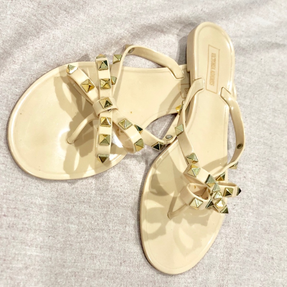 6/$20!!! Jelly rhinestone bow flip flops